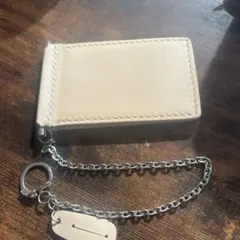 本革パスケース チェーン付き