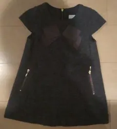 タルティーヌエショコラ、ワンピース、グレー、90cm