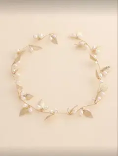 ヴィンテージ編み込みパール ヘアバンド