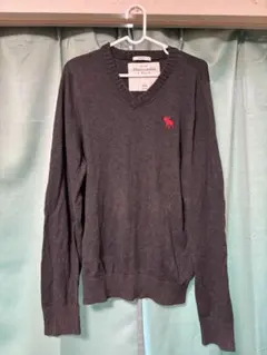 Abercrombie グレー Vネックニット XXL
