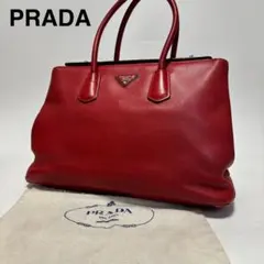 u45【美品】近年モデル　プラダ　サフィアーノキュイール　ターンロック　ハンド