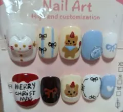 クリスマスデザイン ネイルチップ 10個セット　Lサイズ