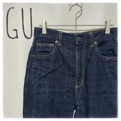 GU ジーユー ハイウエストストレートジーンズ デニム ジーパン インディゴ M