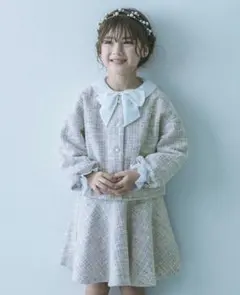 フォーマル　入学式 卒園式 結婚式 発表会 ツイードセットアップ 女の子