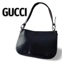 GUCCI グッチ ハンドバッグ レザー エナメル ダークブラウン ロゴ型押し