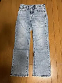 UNIQLO フレアハイライズジーンズ　丈標準　27インチ　63BLUE