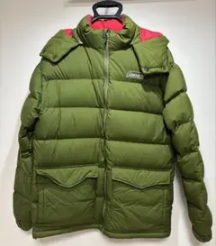 Coleman コールマン フード付きダウンジャケット オリーブグリーン/レッド