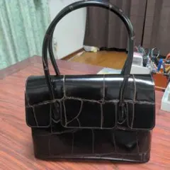 LILY ハンドバッグ REAL MIND ラージクロコ型押し牛革