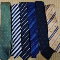 シルク100% 多色 ネクタイ 6本セット