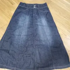 ジーンズAラインスカート　ダメージ加工