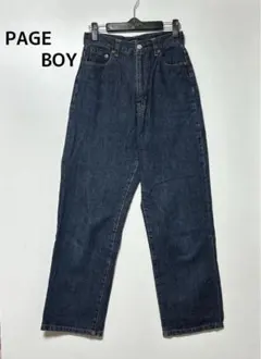PAGE BOY ダークブルー ハイウエストデニム　レディース　ゆったり