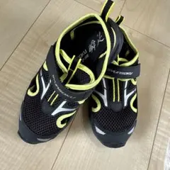 美品　SHUNSOKU 瞬足　メッシュシューズ サンダル　黒/黄　20㎝