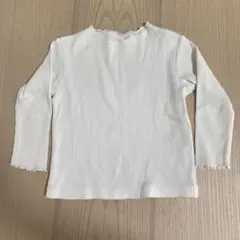 無印良品 リブ 長袖Tシャツ ホワイト 90cm