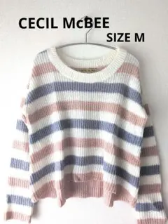 CECIL McBEE ストライプニットセーターSIZE M