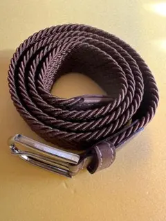 編み込みゴムベルト茶色Lサイズ