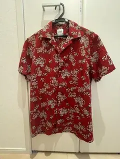 【ZARA】 花柄 半袖シャツ レッド