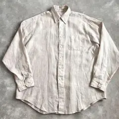 ブルックスブラザーズ　リネン　長袖シャツ　L ライトグリーン　古着