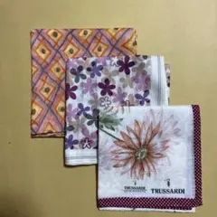 トラサルディ 他 レディースハンカチ 3枚 新品未使用