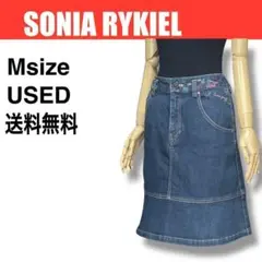 SONIA RYKIEL ソニアリキエル デニム スカート 刺繍 送料無料のサムネイル