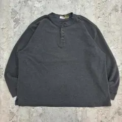 誉*様 L.L.Bean　ヘンリーネック　サーマルカットソー　長袖　グレー　XL