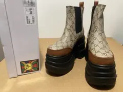 新品ヨースケYOSUKE 24.5cm厚底ショートブーツサイドゴアブーツキャメル