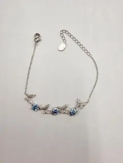 蝶デザイン ブレスレット ＆ パールネックレス 2点セット