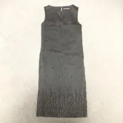 PSポールスミス　小花刺繍　ノースリーブワンピース　麻混　リネン　涼感　花柄　Lのサムネイル