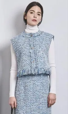 カラーツイードベスト