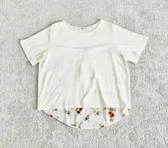 GLOBAL WORK 花柄切替 半袖Tシャツ Lサイズのサムネイル