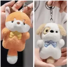 ぬいぐるみキーホルダー　キツネ　もちもち　ハローキティー　サンリオ