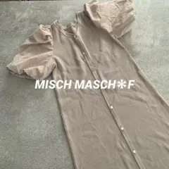 MISCH MASCH＊リブ編み＊ベージュ＊カットソーワンピース＊半袖＊M