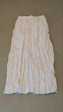 ワッシャー シワ加工 プリーツ ロング スカートS /春 夏 秋 軽い 柔らかい