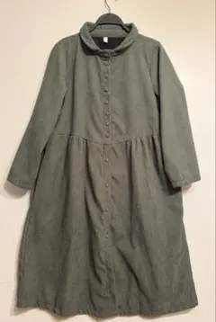 コーデュロイ長袖ロングワンピース 裏起毛