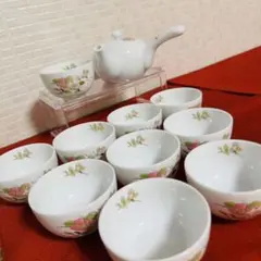 【花のワルツ様】美濃焼 茶器セット 急須＋湯呑10客 花柄 ギフト