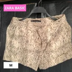 ZARA BASIC 総柄 アイボリー ショートパンツ