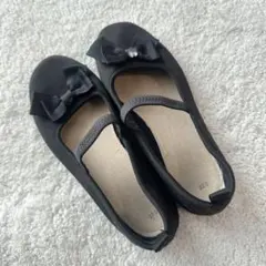 ブラックリボンバレエシューズ 22cm