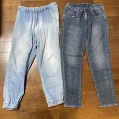 UNIQLO （ジョガーパンツ/S・Mサイズ /2色セット/デニム）