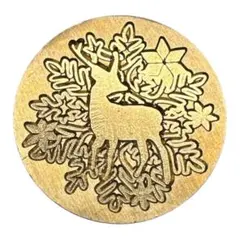 鹿と雪の結晶 シーリングスタンプヘッド 30mm 真鍮 封蝋 手紙 ラッピング