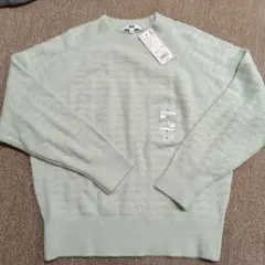 新品！UNIQLO ライトスフレヤーン ポインテールクルーネックセーター　L