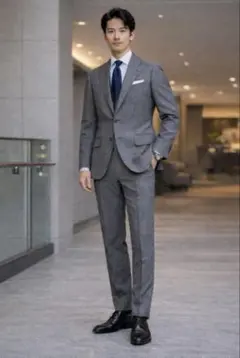 美品ユニバーサルランゲージ カノニコ スーツ 170 8dropグレンチェック