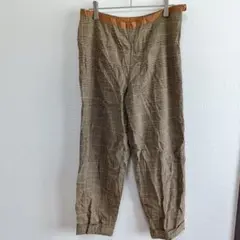 ❤海外古着 ヴィンテージ チェック柄 ブラウン系 スラックスパンツ