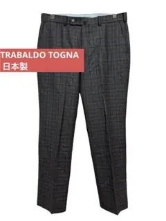 日本製 TRABALDO TOGNA ウール チェック ボトムス パンツ 50