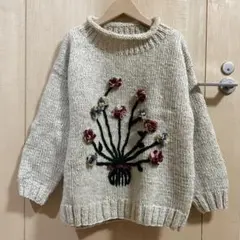 l'atelier du savon 　プルオーバー　セーター　花　花束　ウール
