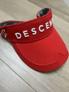 DESCENTE GOLF レディース サンバイザー レッド　超美品のサムネイル