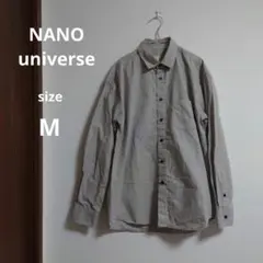 nano・universe グレー ボタンアップシャツ 長袖 M