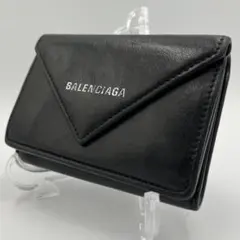 ✨️美品✨️BALENCIAGA　ペーパーミニウォレット　三つ折り財布　ブラックのサムネイル