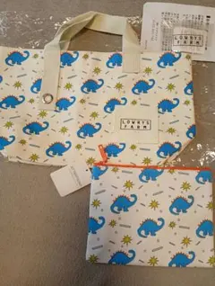 ローリーズファーム　恐竜柄　トートバッグ　ポーチ