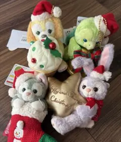 【新品】ディズニーシー　2021年クリスマス ぬいぐるみバッジ　4点セット