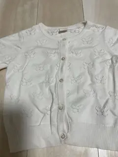 白ニットカーディガン　12-18m