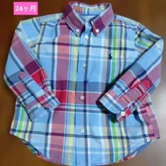 Ralph Lauren マルチカラーチェック長袖シャツ Lサイズ24ヶ月